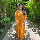 ROSE KUNDU | MUSTARD MASHA KAFTAN DRESS
