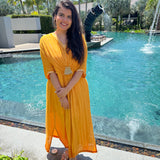 ROSE KUNDU | MUSTARD MASHA KAFTAN DRESS
