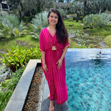 HOT PINK MASHA KAFTAN DRESS