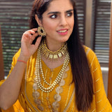 SHARNAMLI MEHRA | MUSTARD KUHU KAFTAN WITH PANTS - SET OF TWO