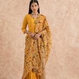 MUSTARD FLORAL ROOP ODHANI