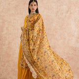 MUSTARD FLORAL ROOP ODHANI