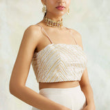 PEACH NAAZ GOTA CAPE, EMBROIDERED CROP TOP WITH FLAIR PANTS SET OF THREE