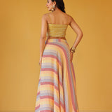 ADIRA MUSTARD BLOUSE, SKIRT & CROP TOP I SET OF THREE