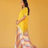 ADIRA MUSTARD BLOUSE, SKIRT & CROP TOP I SET OF THREE