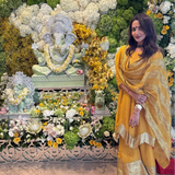SEEMA K SAJDEH | AVNI MUSTARD KURTA, SHARARA & ODHANI I SET OF THREE
