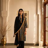 VEERA BLACK KURTA | PANTS,ODHANI  | SET OF THREE