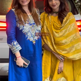 SEEMA K SAJDEH | AVNI MUSTARD KURTA, SHARARA & ODHANI I SET OF THREE