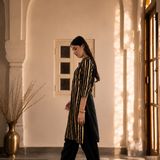 VEERA BLACK KURTA | PANTS,ODHANI  | SET OF THREE