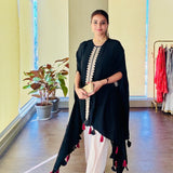 MEHAK MEHRA | BLACK KAI CAPE TOP AND PANTS SET OF TWO