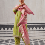GREEN AND PINK MINI KURTA SET