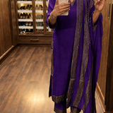 PAVITHRA SAGAR | PURPLE KURTA ,PANTS,DUPATTA | SET OF THREE