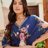 NAVY FLORAL MASHA KAFTAN DRESS