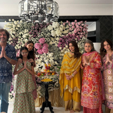 SEEMA K SAJDEH | AVNI MUSTARD KURTA, SHARARA & ODHANI I SET OF THREE