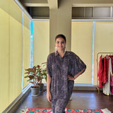 BLACK BANDHANI BANI | MEHAK MEHRA | SHIRT AND PANTS CO ORD SET OF TWO