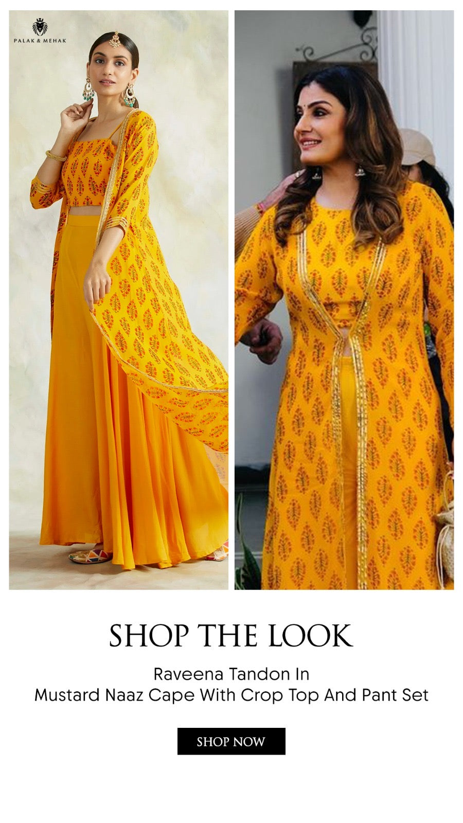 Seen on Raveena Tandon