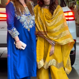SEEMA K SAJDEH | AVNI MUSTARD KURTA, SHARARA & ODHANI I SET OF THREE