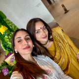 SEEMA K SAJDEH | MUSTARD AVNI KURTA, PANTS, ODHANI | SET OF THREE