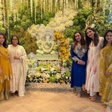 SEEMA K SAJDEH | MUSTARD AVNI KURTA, PANTS, ODHANI | SET OF THREE
