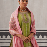 GREEN AND PINK MINI KURTA SET