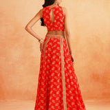 DISHA CROP TOP LEHENGA AND ODHANI  SET OF 3