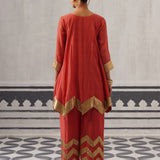 CORAL AND LIME IRA KURTA SET