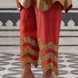 CORAL AND LIME IRA KURTA SET