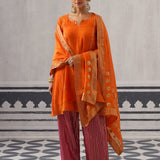 ORANGE AND PINK ANU KURTA SET