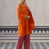 ORANGE AND PINK ANU KURTA SET