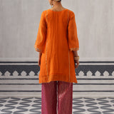 ORANGE AND PINK ANU KURTA SET