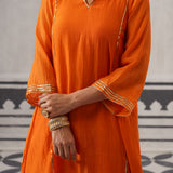 ORANGE AND PINK ANU KURTA SET