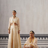 CREAM KOYAL LEHENGA SET