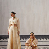 CREAM KOYAL LEHENGA SET