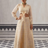 CREAM KOYAL LEHENGA SET