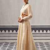 CREAM KOYAL LEHENGA SET