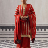 RED KIMI KURTA SET