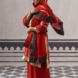 RED KIMI KURTA SET