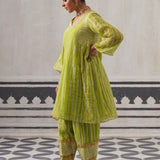GREEN SIMI KURTA SET
