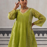 GREEN SIMI KURTA SET