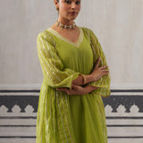 GREEN SIMI KURTA SET