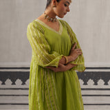 GREEN SIMI KURTA SET