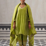 GREEN SIMI KURTA SET