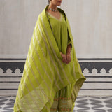GREEN SIMI KURTA SET