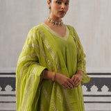 GREEN SIMI KURTA SET