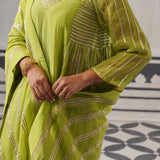 GREEN SIMI KURTA SET
