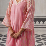 PINK SIMI KURTA SET