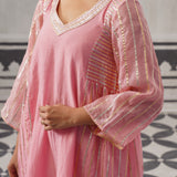 PINK SIMI KURTA SET