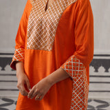 ORANGE HEERA KURTA SET