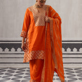 ORANGE HEERA KURTA SET