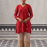 RED BIBA KURTA SET